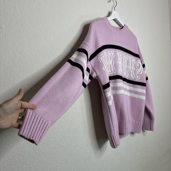 TopShop U Ok Hun Pink and Black Striped Sweater 6 - Picture 6 of 10